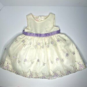 My Princess Wear White Purple Lavender Embroidered Dress Special Occasion 24M